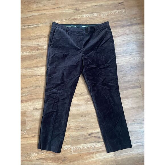 Ann Taylor Womens Size 16T Valor Velvet Dark Brown Straight Legs Dress Pants NEW - Picture 1 of 3